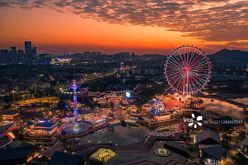 顺德华侨城欢乐海岸夜景图片素材