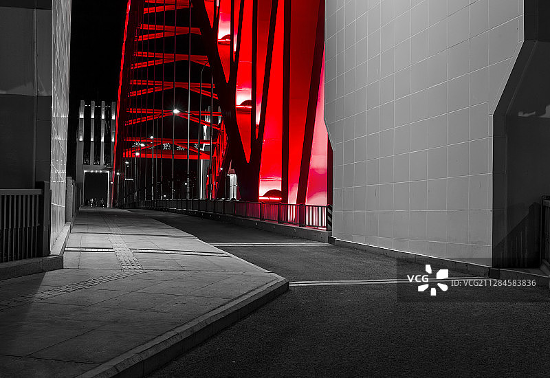 大桥建筑结构夜景抽象特写图片素材