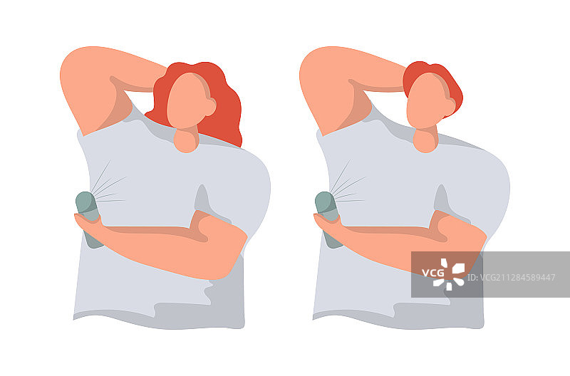 男人和女人使用除臭剂扁平风格图片素材