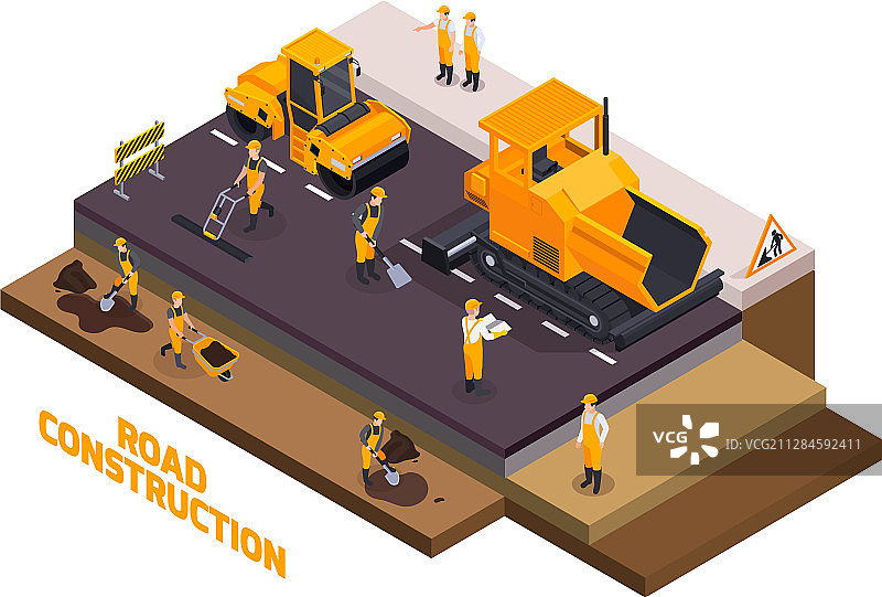 2.5D道路施工图标合集图片素材