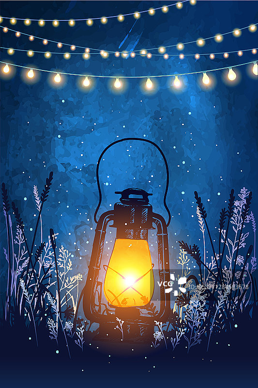 精美复古灯笼与节日装饰图片素材