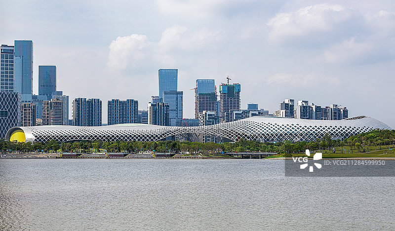 深圳湾体育中心场馆城市经济商务繁华都市风光建筑繁华金融区图片素材
