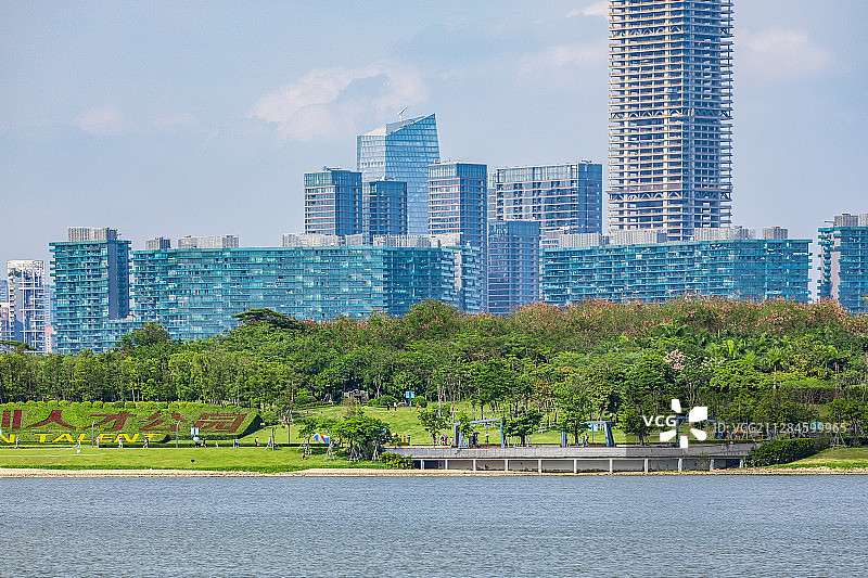 深圳湾城市经济商务中心市区繁华都市风光建筑繁华房地产行业图片素材