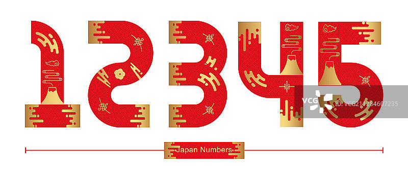 日式风格数字12345图片素材