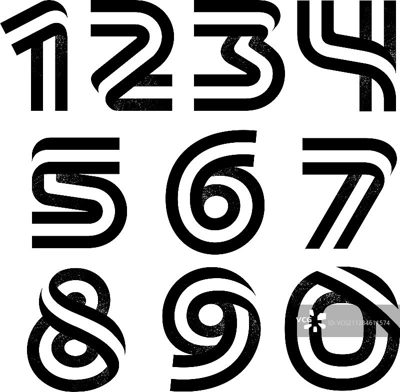 平行线数字组合图片素材