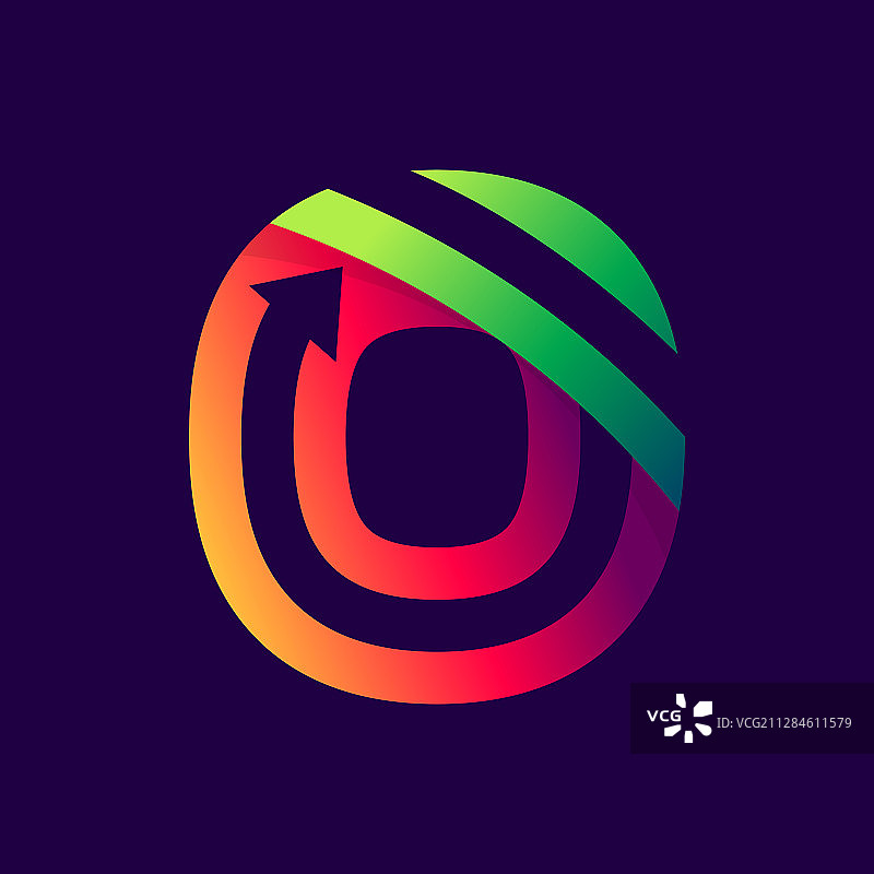 带有内部箭头的数字0标志图片素材