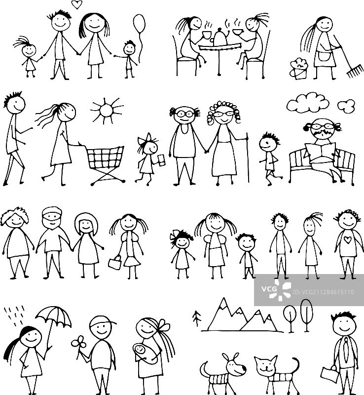 家庭素描设计素材图片素材