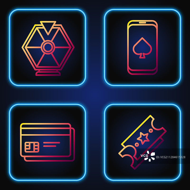 彩票信用卡幸运转盘图标集图片素材