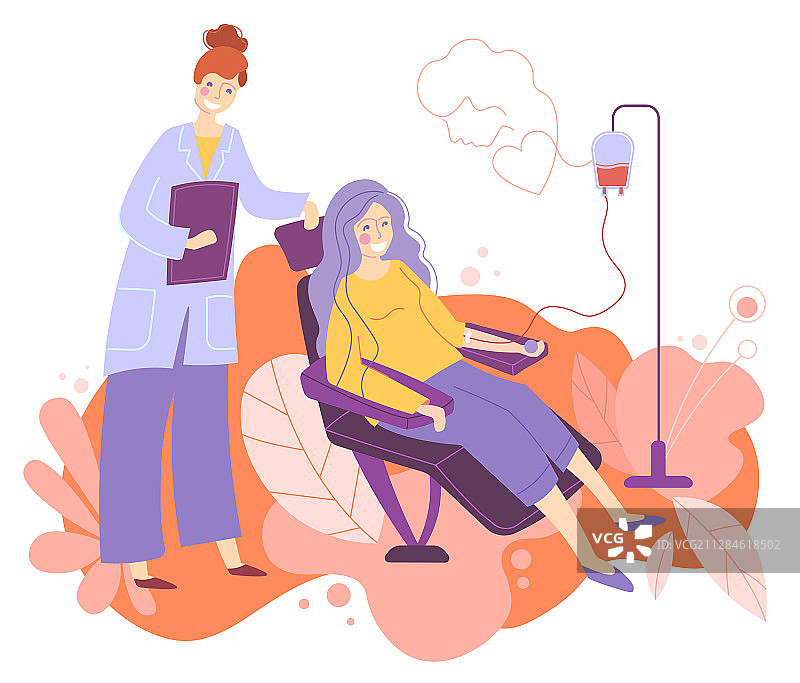 医生或护士与年轻女病人图片素材