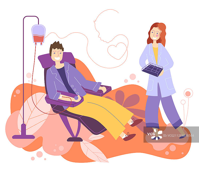 男人在医院接受输血图片素材