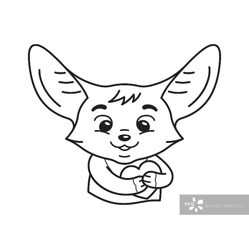 可爱的黑白耳廓狐图片素材