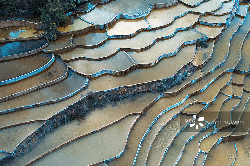云南白水台钙化滩图片素材