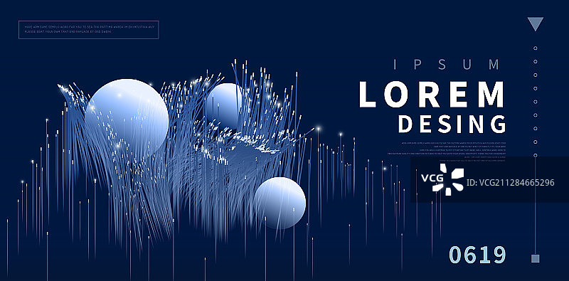 抽象粒子线条光球组合商业矢量海报图片素材