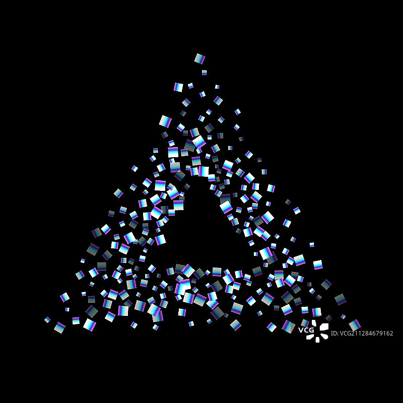 彩虹般闪亮的长方形五彩纸屑图片素材