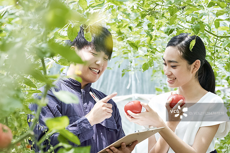 情侣在农舍耕作图片素材