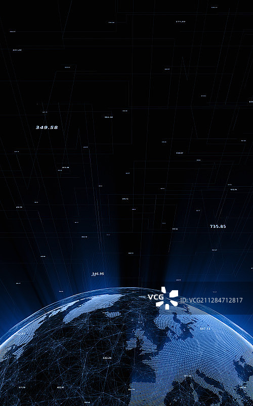 大数据概念科技3D地球图片素材