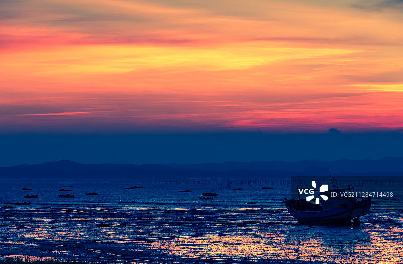 福建惠安海滩的黄昏图片素材