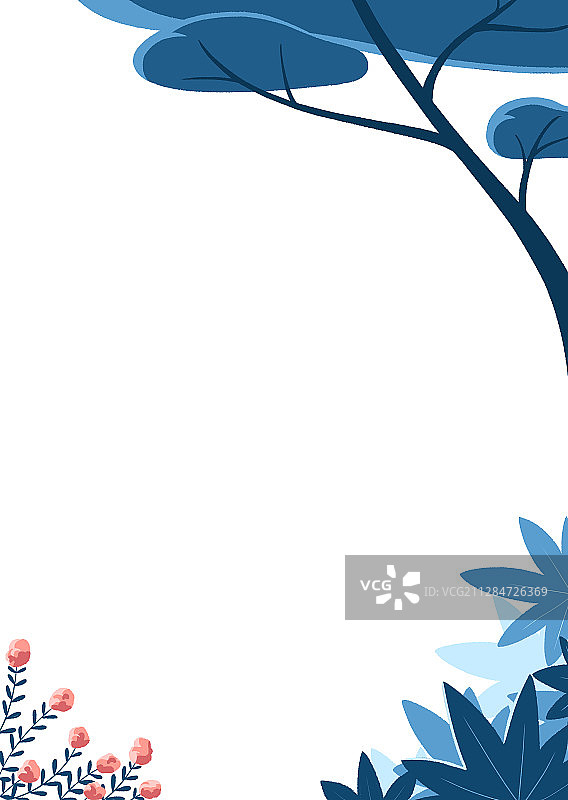 夏天的树和花儿海报背景图图片素材