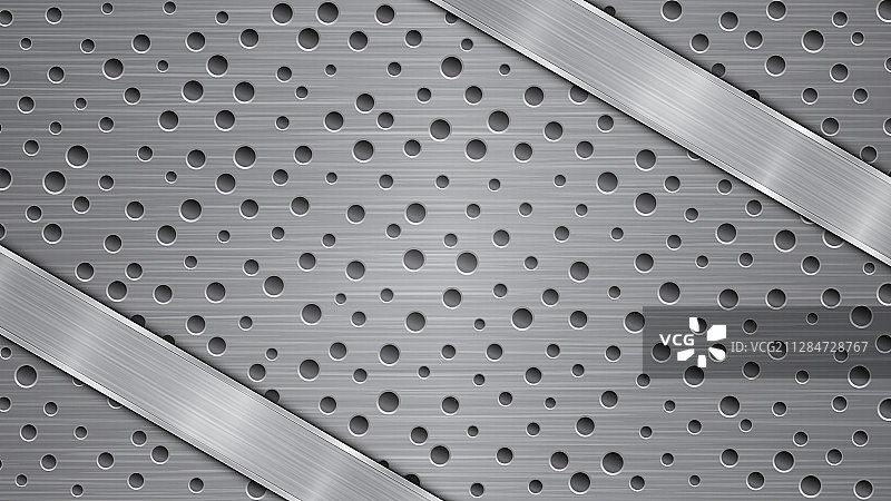 金属背景与孔和抛光板图片素材