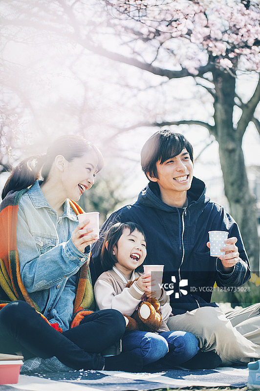 樱花春季亲子图片素材