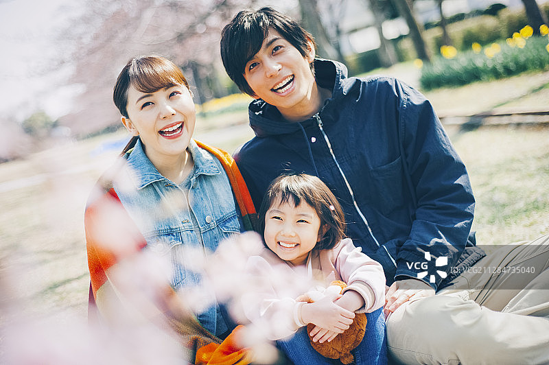 樱花春季亲子图片素材