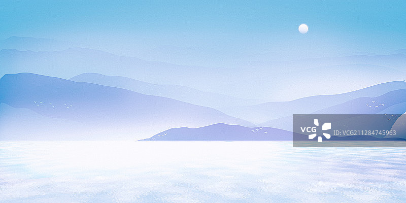山川背景插画图片素材