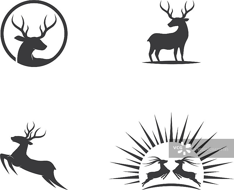 鹿插画标志图片素材