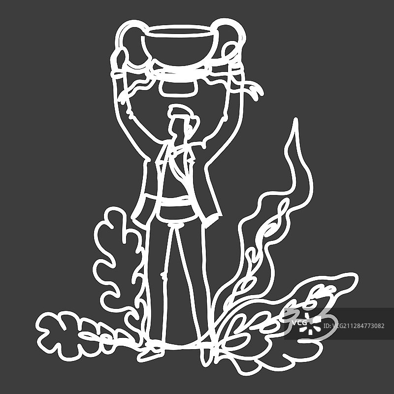 成功的男商人轮廓图标图片素材