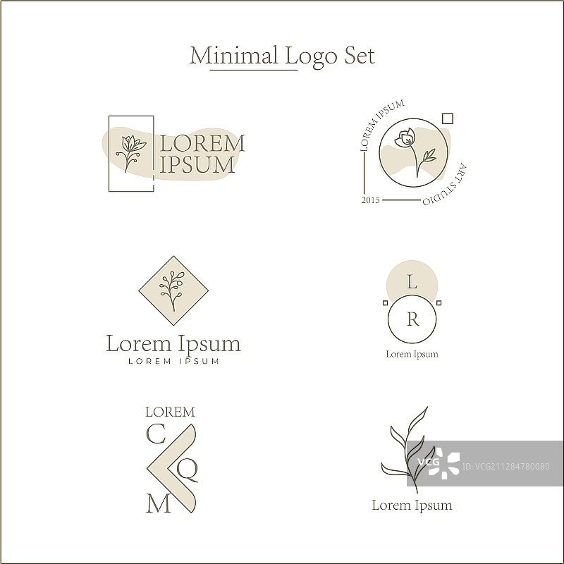 含柔和色彩的简约Logo套装图片素材