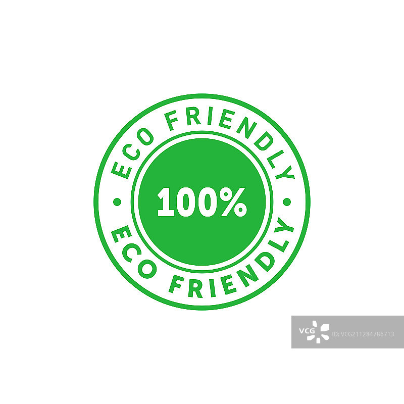 环保百分百绿色圆形贴纸图片素材
