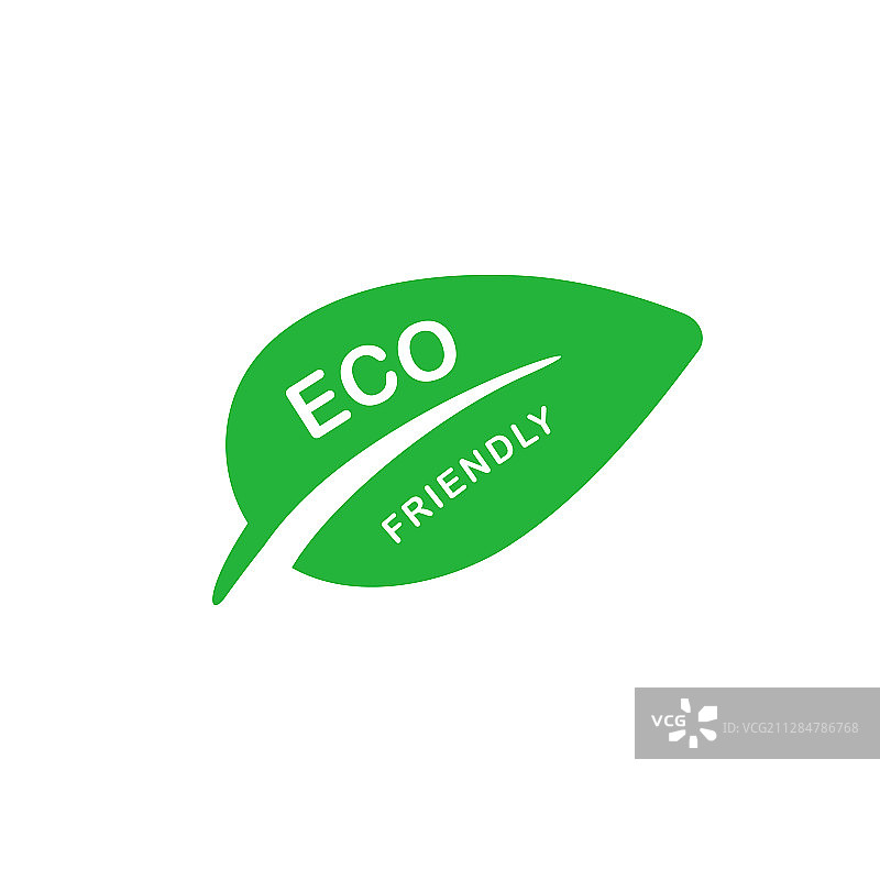 环保绿树叶徽章设计元素图片素材