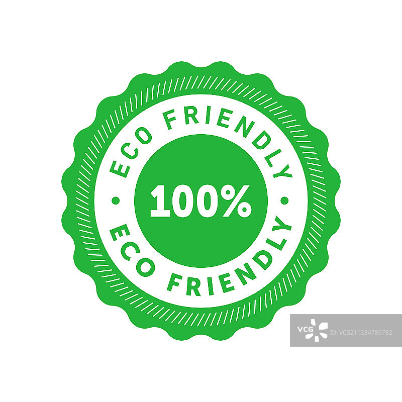 带波浪的环保百分百绿色标签图片素材