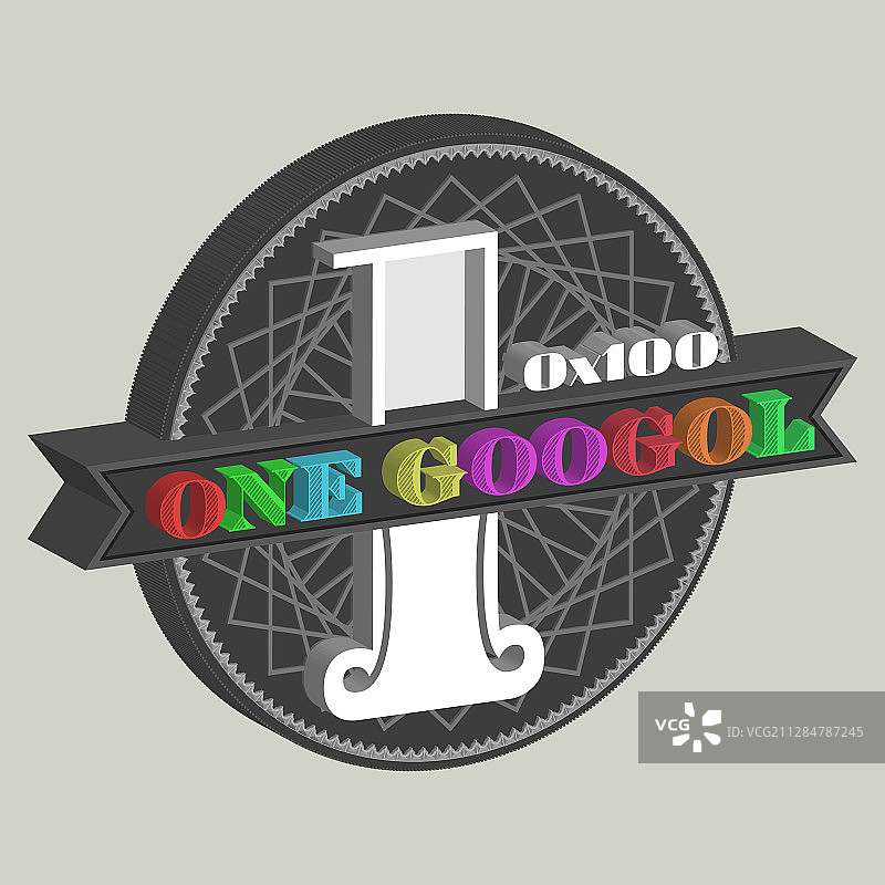 带有彩色图案的3D图标圆形灰色图案图片素材