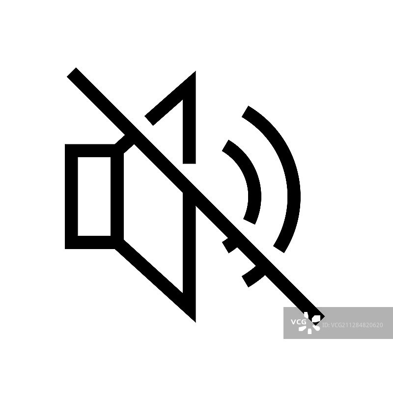 静音和无声音轮廓图标图片素材