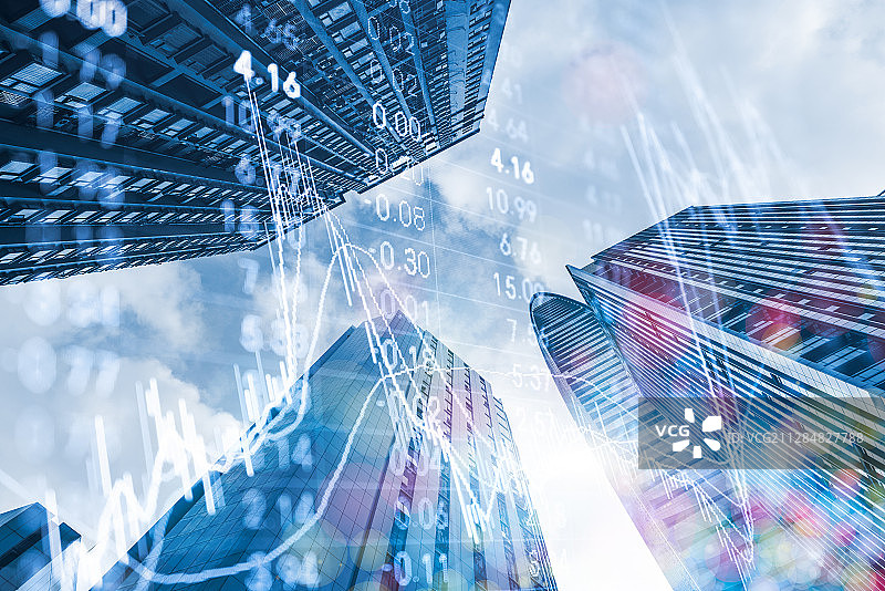 深圳摩天大楼和金融股票概念图片素材
