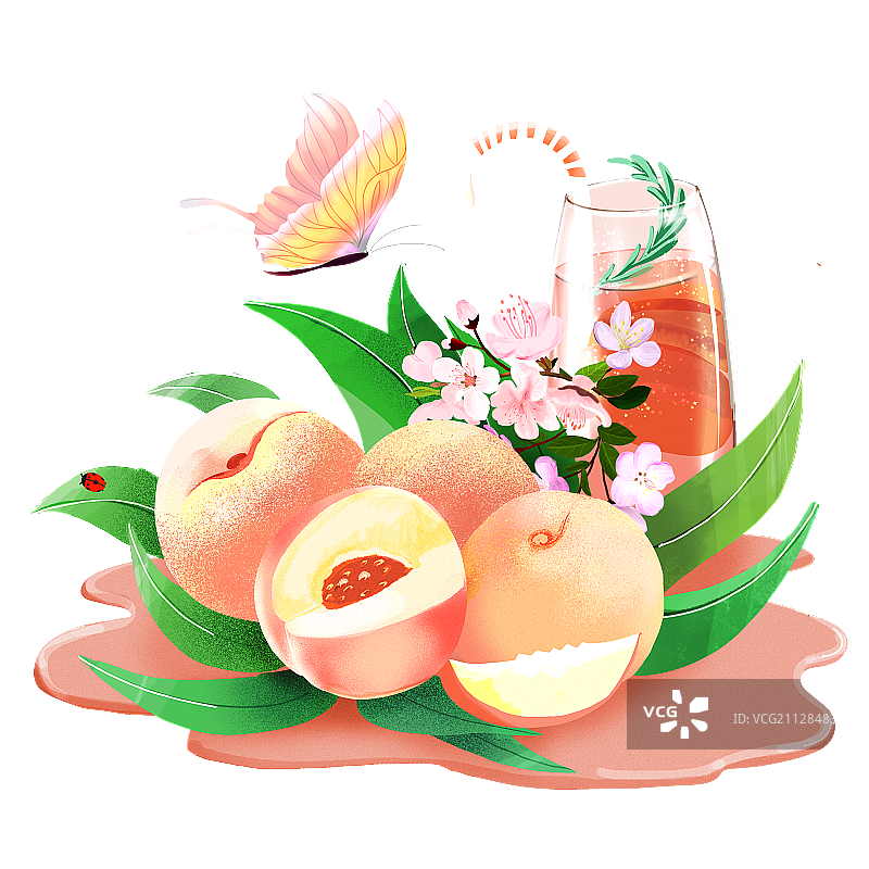 蜜桃果汁图片素材