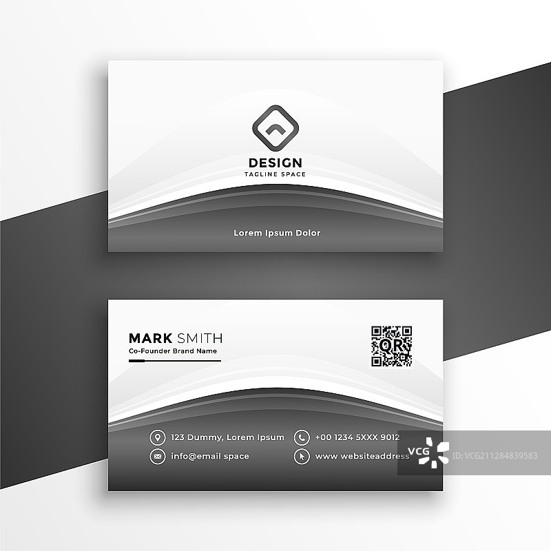 灰色现代商务名片设计模板图片素材