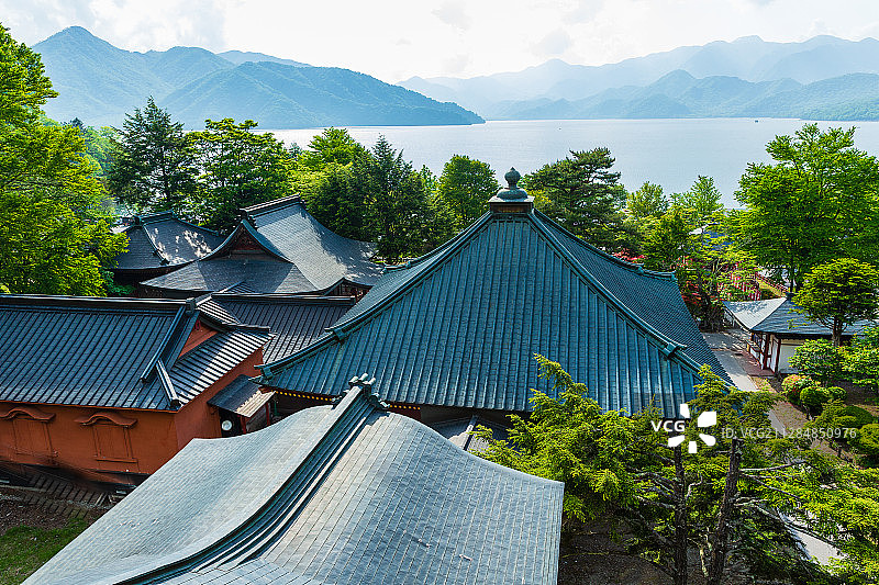 日本日光中禅寺俯瞰图片素材