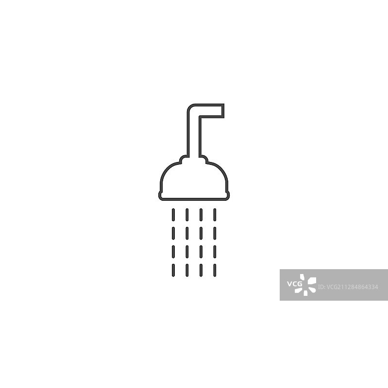 白色背景上的淋浴和流水图标图片素材