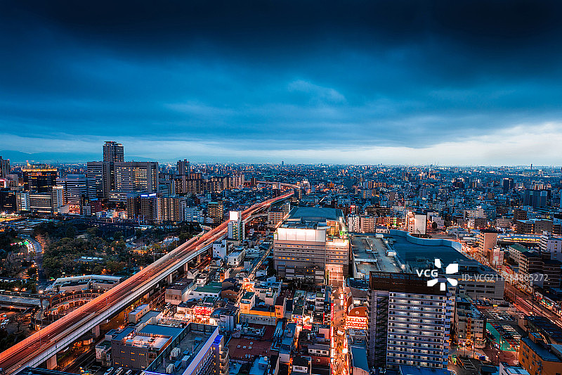 大阪城市夜景图片素材