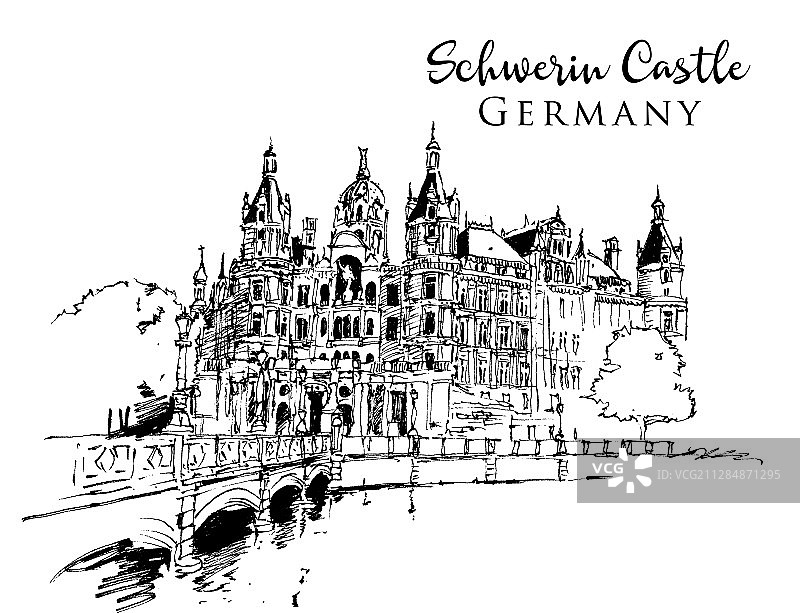 施威林城堡素描图片素材