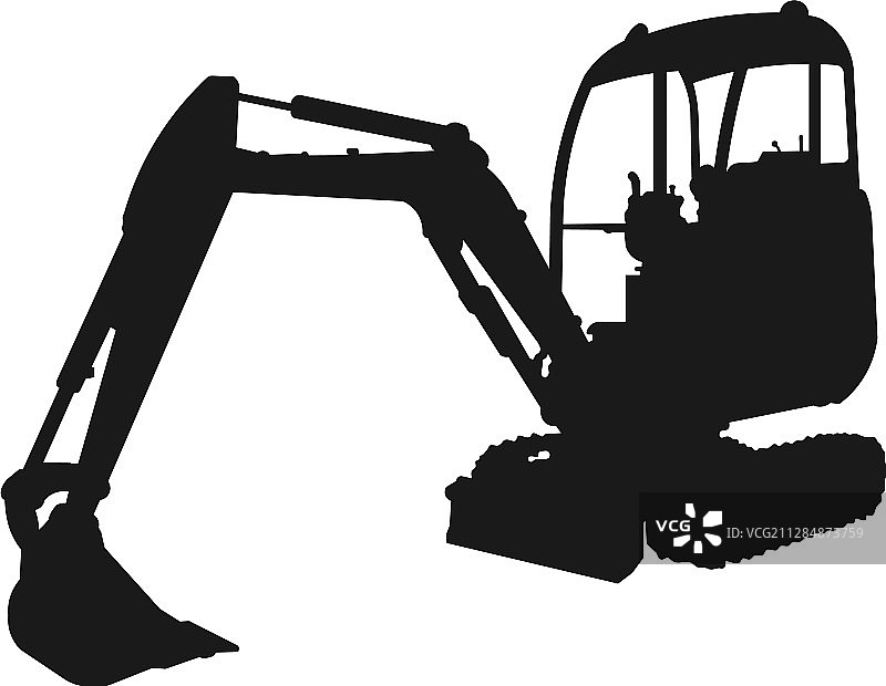 挖掘机轮廓设计logo图片素材