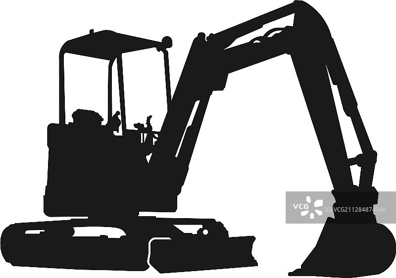 挖掘机轮廓设计logo图片素材