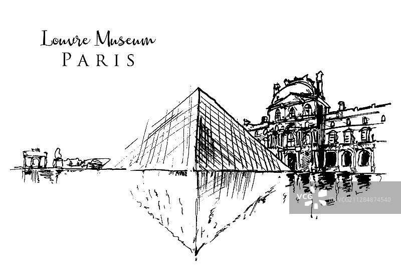 卢浮宫绘画草图图片素材