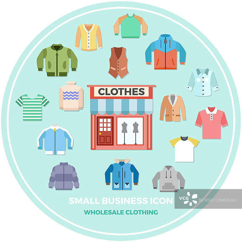 服装店小企业矢量图标图片素材