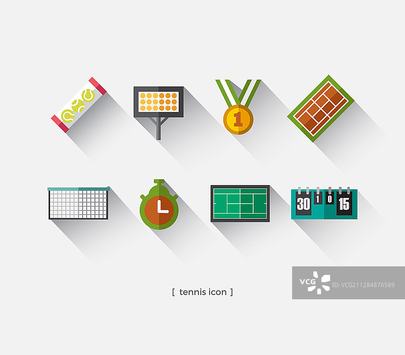 网球主题矢量图标图片素材