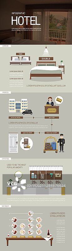 酒店信息图矢量模板图片素材