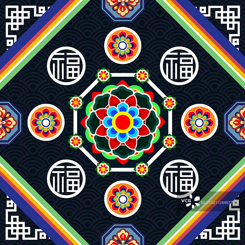 传统韩国图案矢量图片素材