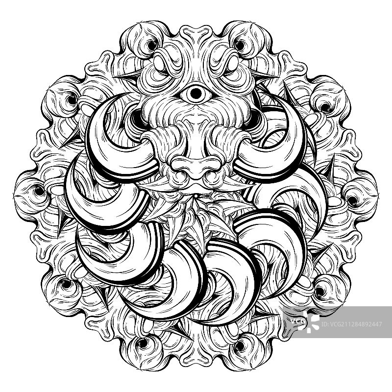 手画隔离疣猪图片素材