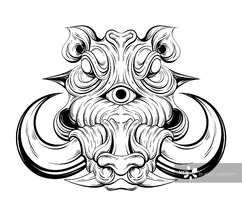 手绘疣猪图片素材